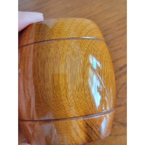 Duncan "Poem in Wood" Myrtlewood Crofters Wooden Barrel Shaped Toothpick Holder - Picture 10 of 11